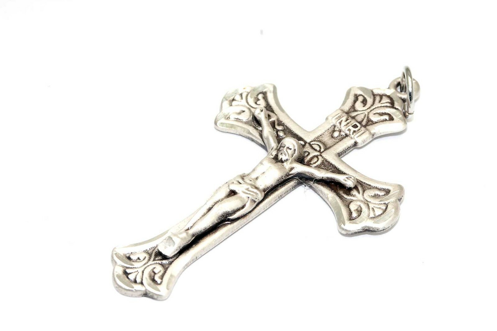 925 Sterling Silver Catholic Crucifix Cross Necklace For Men 24 Chain Made USA