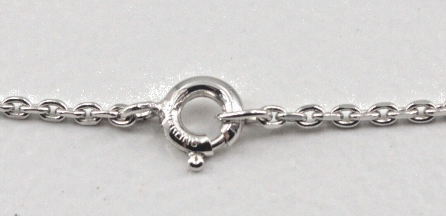 Sterling Silver Round Medal Our Lady of Mt Carmel Oval Link Chain Necklace 24″