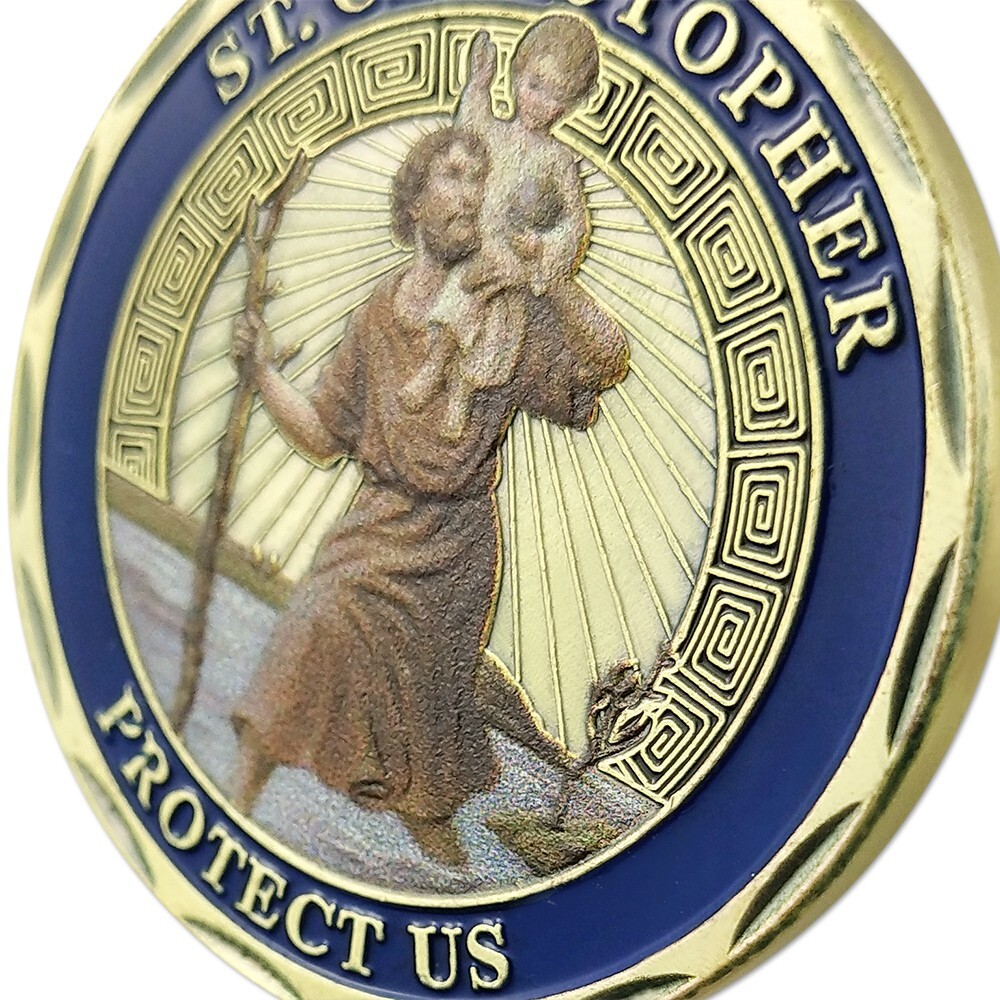 New Lot Of 10 St Christopher Protect Us Challenge Coin Set Religious Collectible