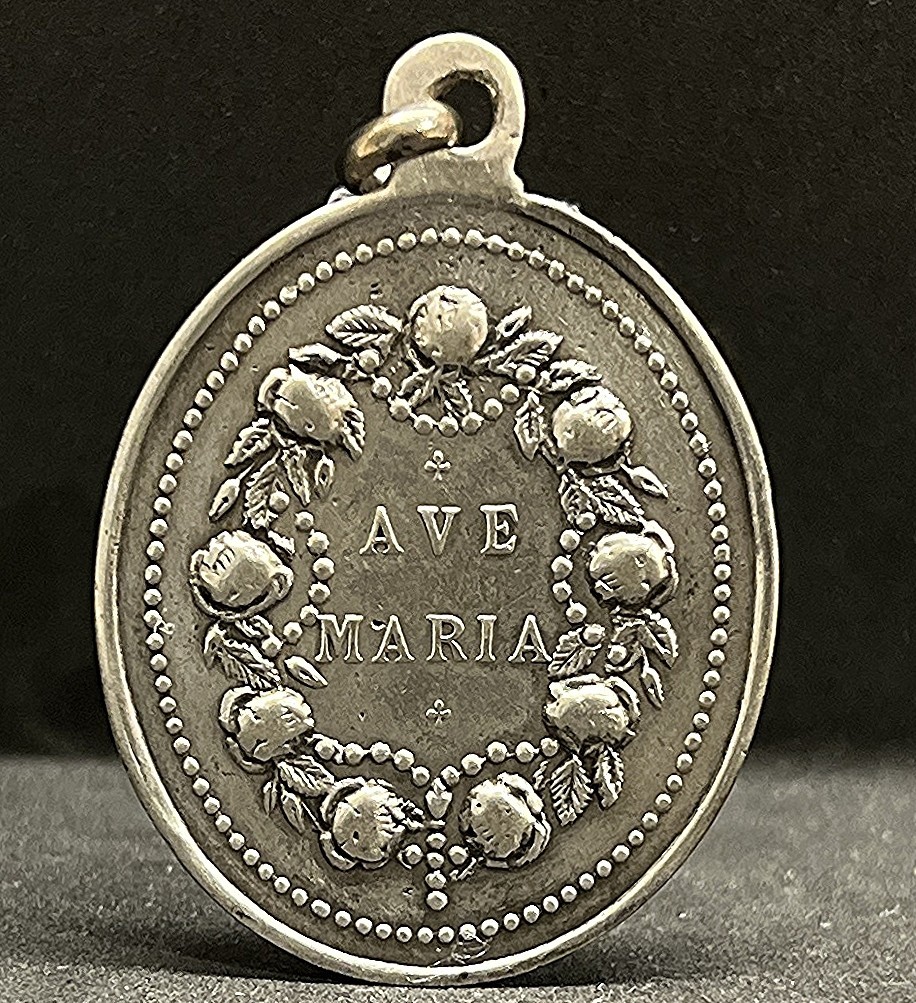 Spain 1900´ antique Daughters of Sacred Heart of Jesus silver catholic medal