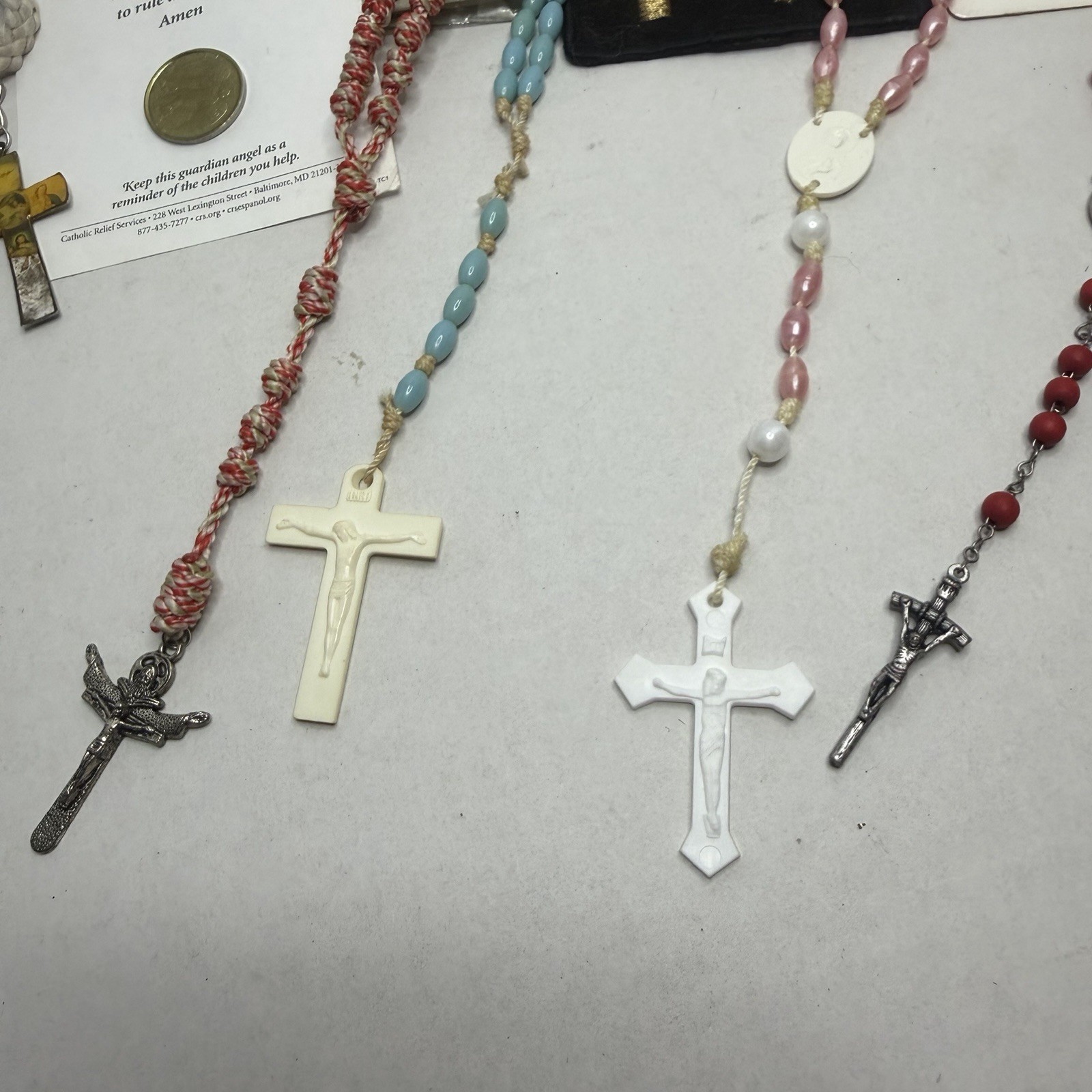 LOT 11 Religious Items, Rosaries- Tokens Etc. Catholics Christianity