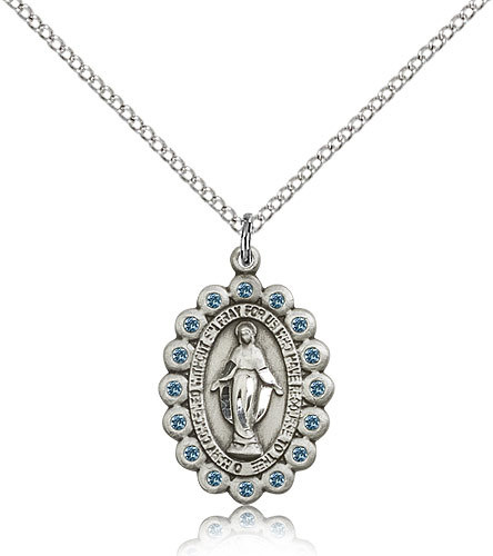 Our Lady of Miraculous Medal Pendant For Women – .925 Sterling Silver Necklac…