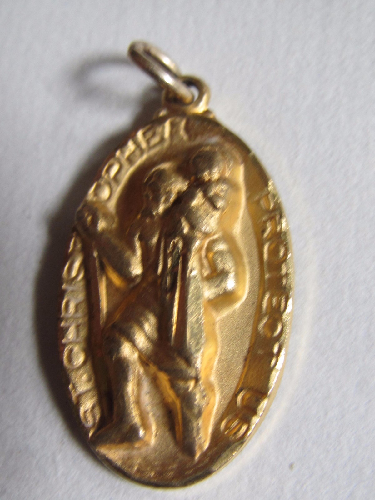 Antique Catholic Religious Medal – Saint Christopher Classic