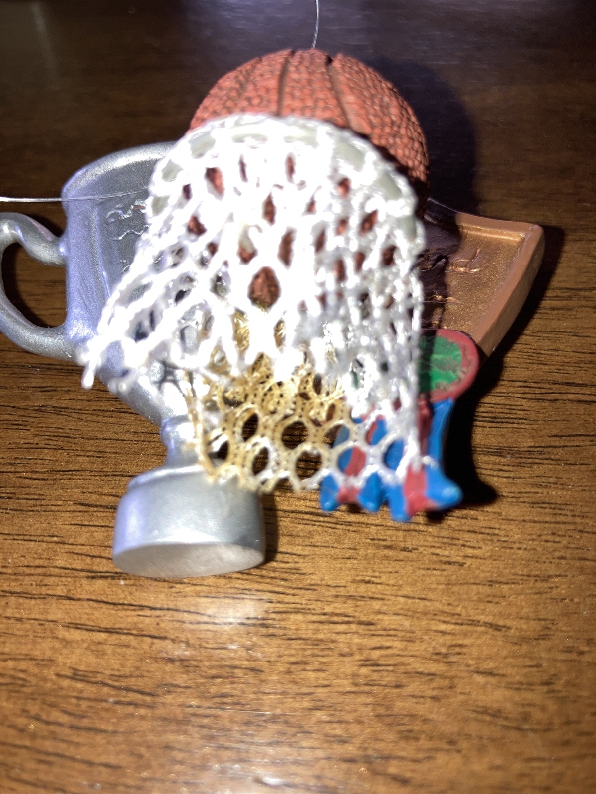 Russ Classic Memories Vintage Sports Ornament Basketball, Net, & Trophy