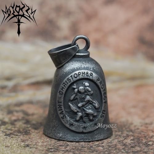 Saint ST. Christopher Protect Us Motorcycle Bells W/Hanger for Grey
