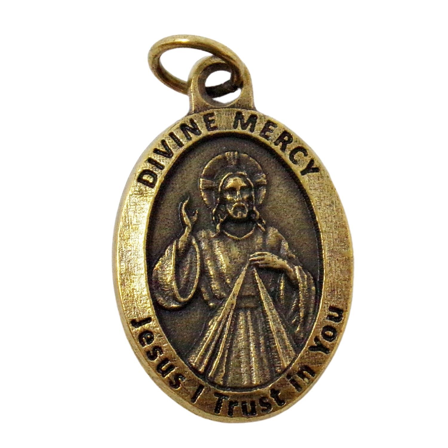Divine Mercy St Faustina Bronze Tone Medals for Rosary Parts and Jewelry 1 In