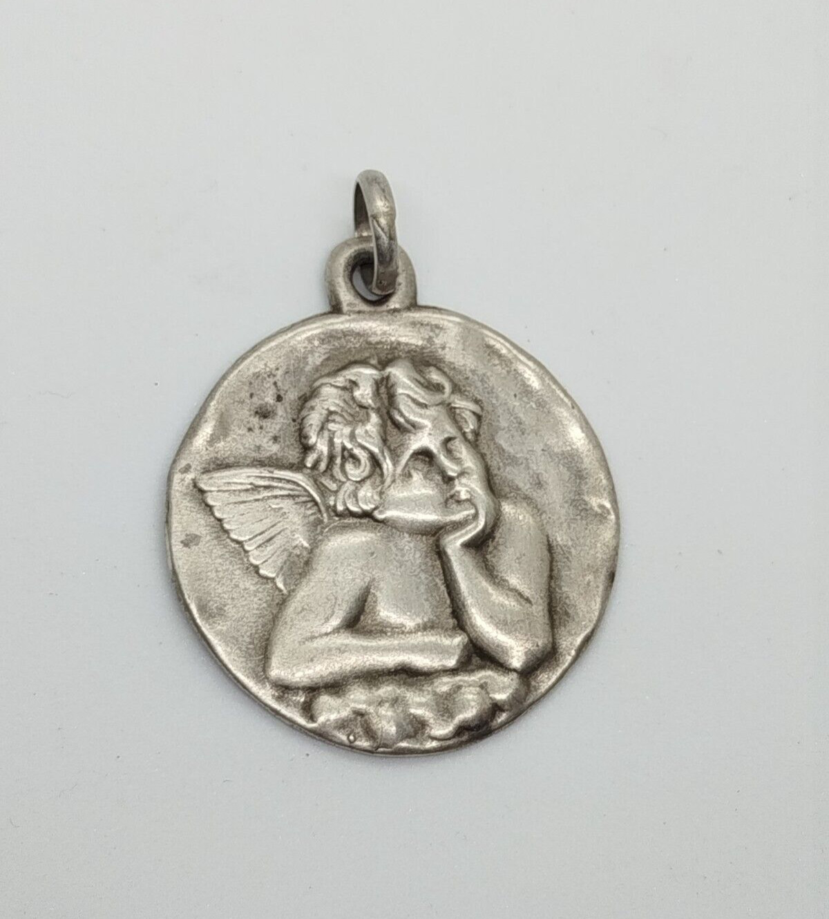Vintage Solid Silver Angel Medal 12.4g 49.8mm 36.9mm without Bail