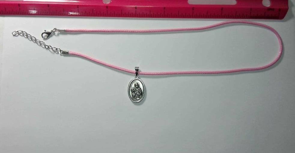 Lovely Pink Necklace, Quality St. Anne & Mary Holy Medal, Gift for a Sweet Girl