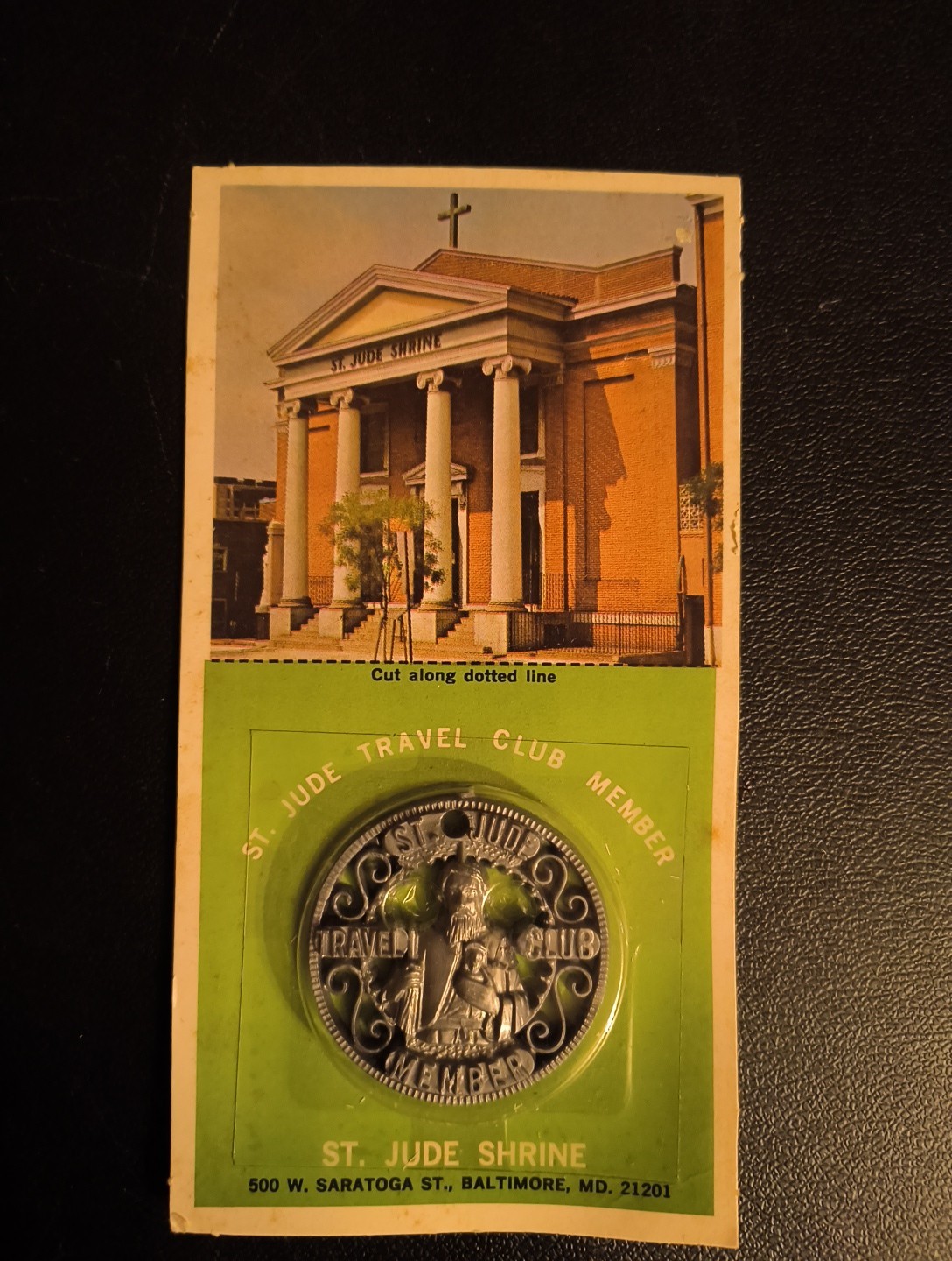 Vintage Annual St. Jude Travel Medallion Unused In Original Packaging