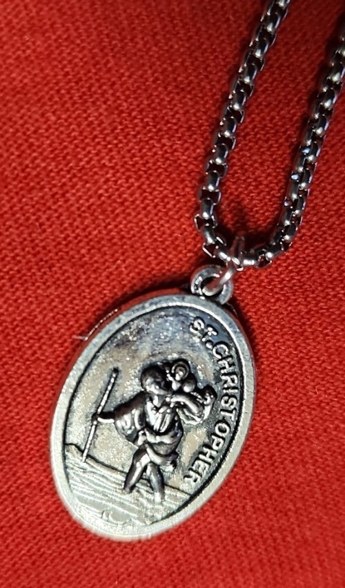CHRISTIAN CATHOLIC MEDAL FOR SAINT CHRISTOPHER WITH CHAIN 24 “