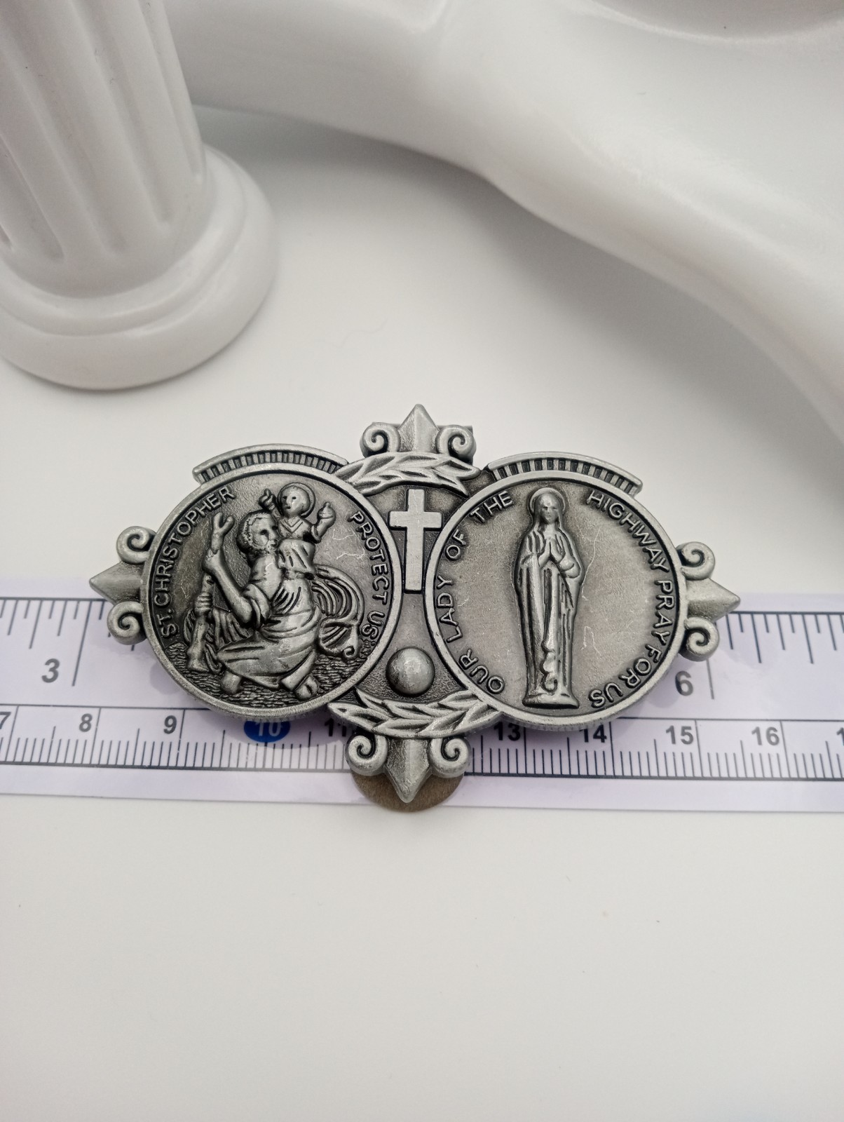Saint Christopher/Mary Queen of The Highways Car Visor Clip New Classic Catholic
