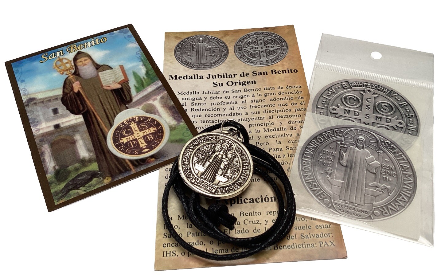 Medalla De San Benito Abad 1.25” Diam. Medallion Of St Benedict 1.25” Round Cord