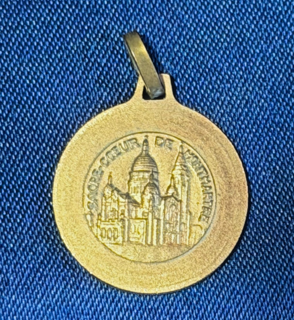 Vintage 1950’s Cloisonné Enamel Saint Therese Pendant Sacre-Coeur de Montmartre