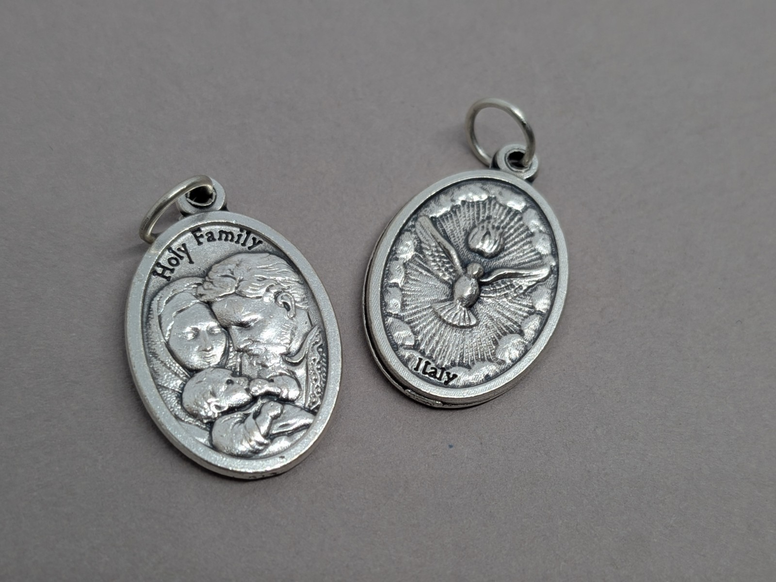 Holy Family The Holy Spirit On The Reverse Medal Made In Italy