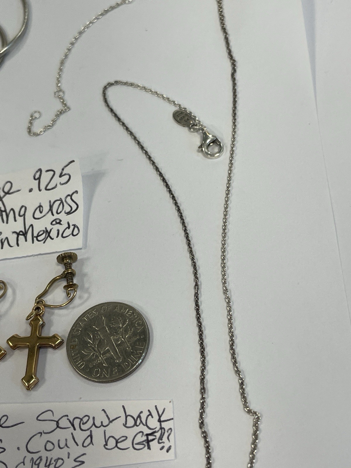 STERLING SILVER RELIGIOUS ITEMS VINTAGE CHAPEL, CREED, ALE(PANDORA?),DIFF.SAINTS