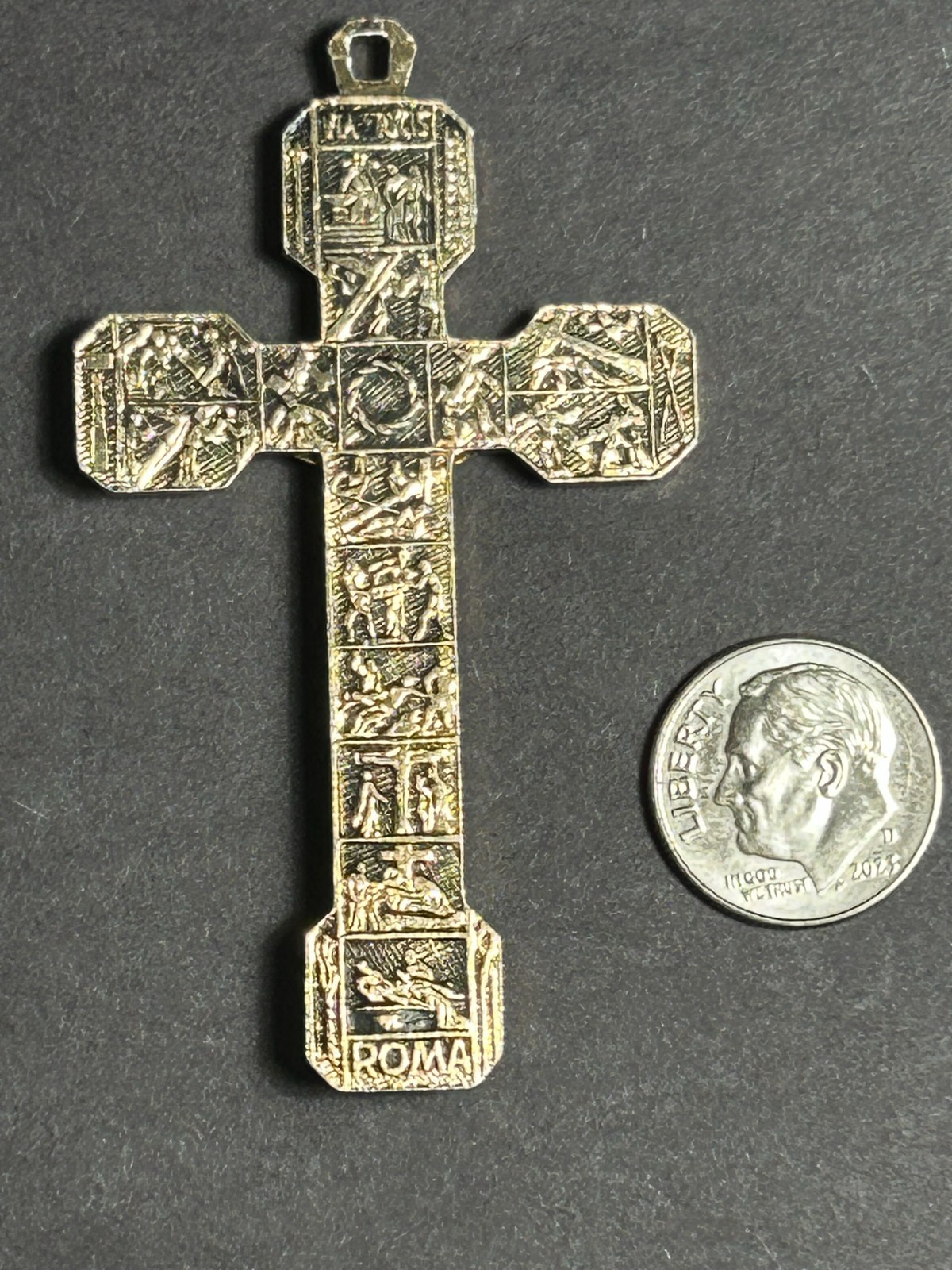 Vintage CatholicCrucifix & cross Pendant Lot St. Benedict IHS 4-Way Medal 8 Pc