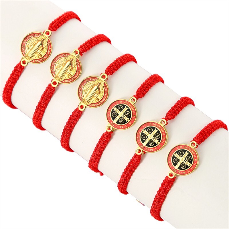 Amuleto Pulsera Roja De La Medalla De San Benito , St Benedict Medal Bracelet 6p