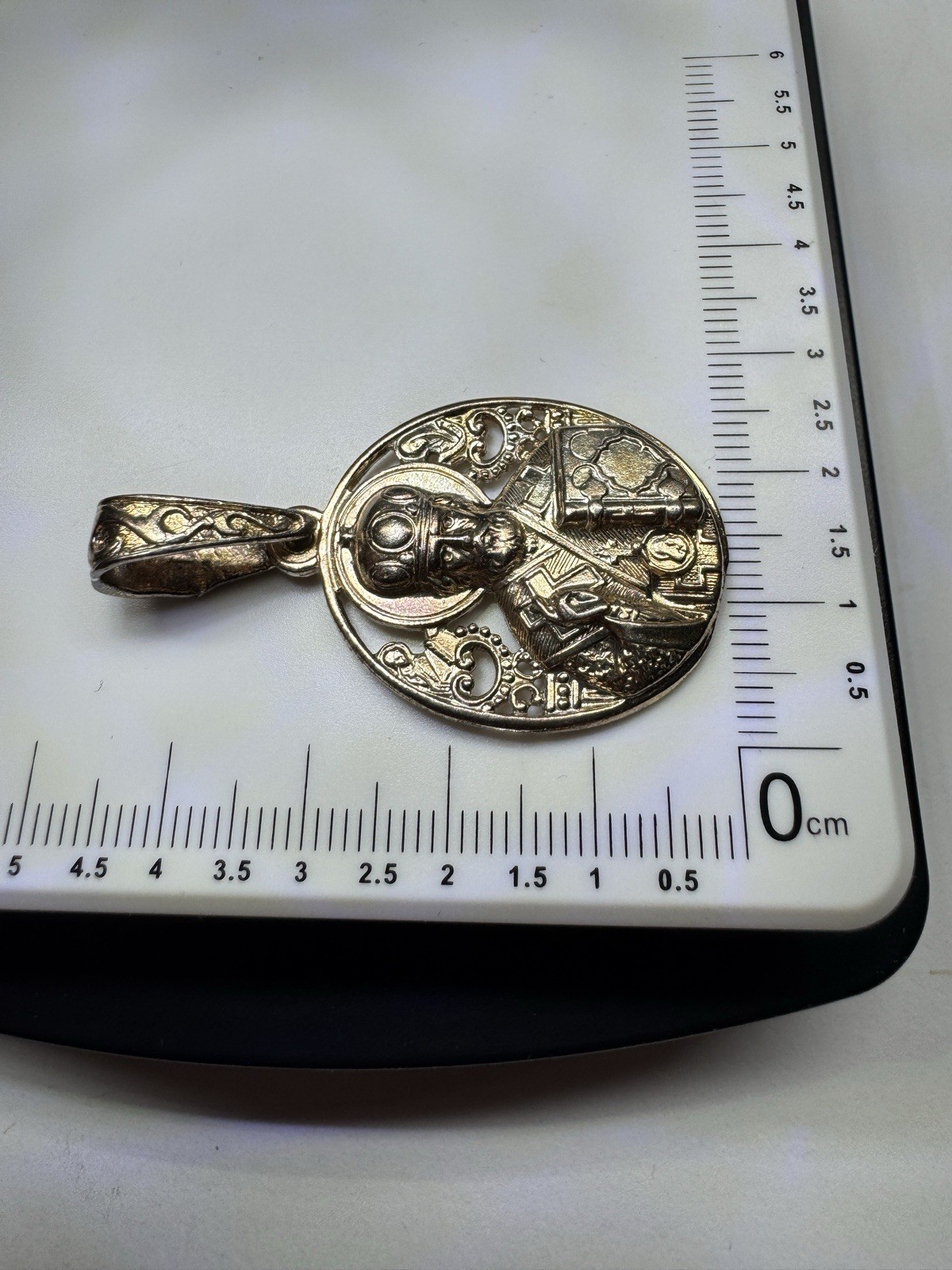 St Nicholas Orthodox Silver Pendant Icon Medal Christian Amulet 925 6.2g