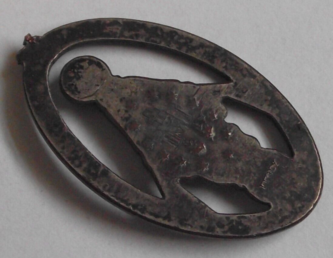 Vtg NO BAIL 1830 Miraculous Virgin Mary crushing the snake religious medal Italy