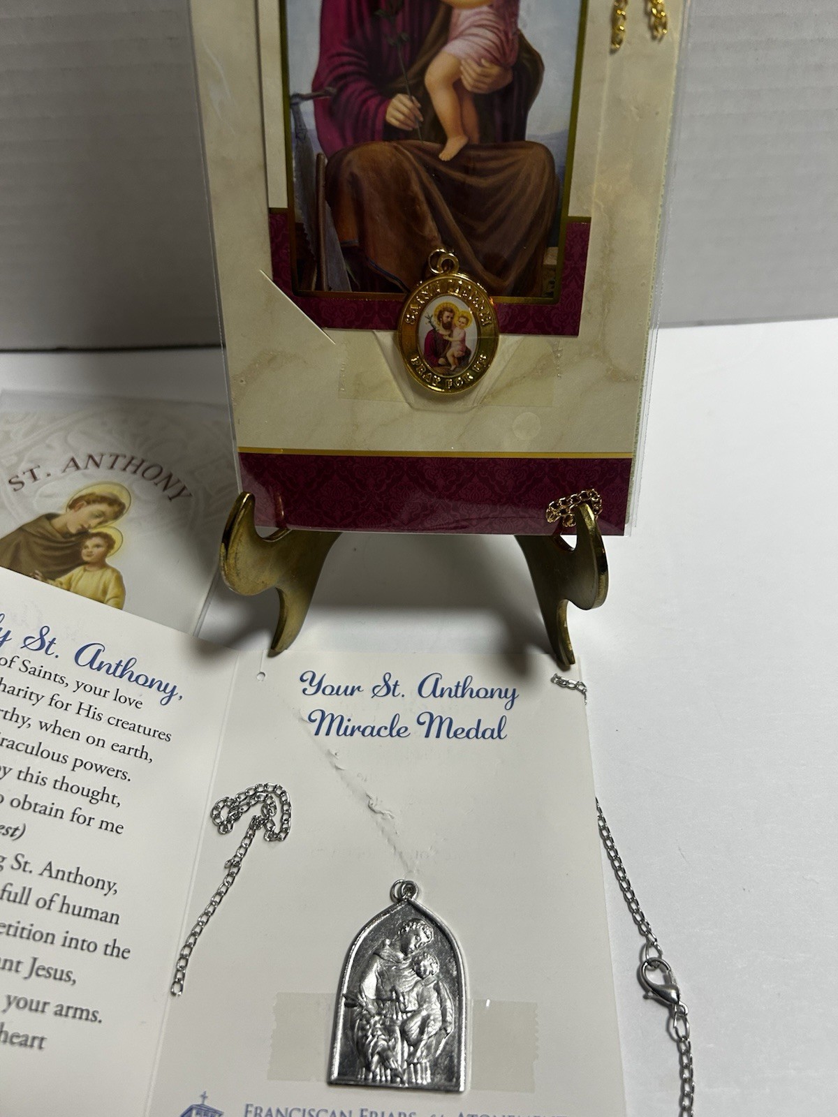 Catholic Metals Lot Of 6 – Pray For Us St. Jude & St.Anthony Necklace Charms Etc