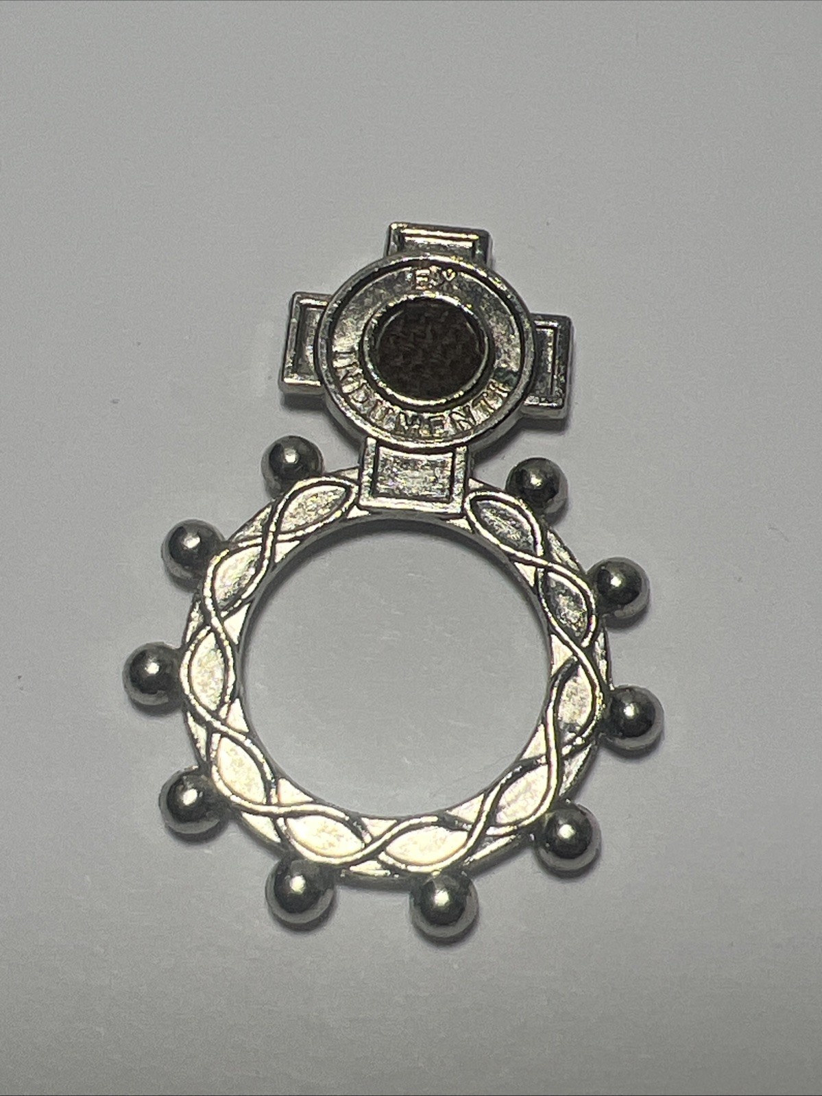 Genuine EX Indumentis San Padre Pio Rosary Ring Medal Emblem **Made in Italy**