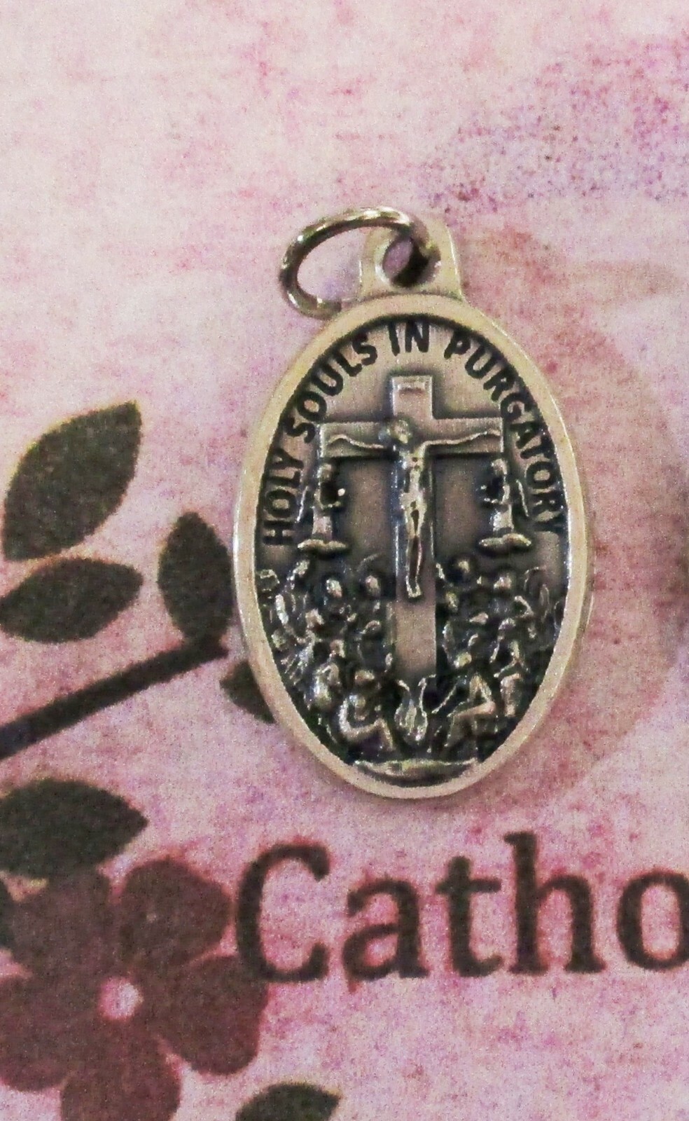 Holy Souls in Purgatory – Pray for Us – Silver Tone OX 1 inch Medal