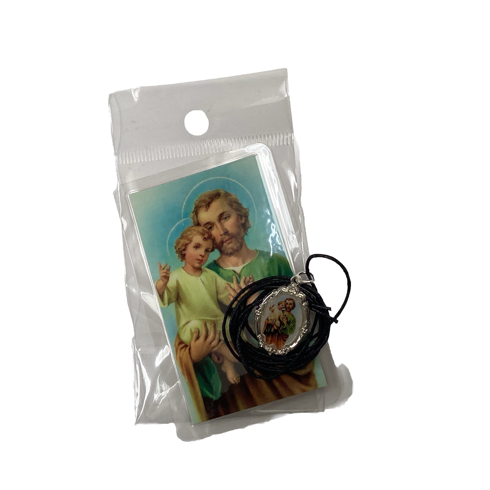St Joseph Medal Pendant Charm Silver Tone. Medalla De San Jose Paq Con Estampa