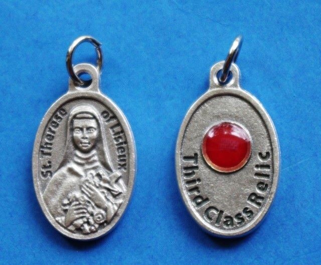 Saint Therese “Little Flower” + Relic – OX 1 inch Medal