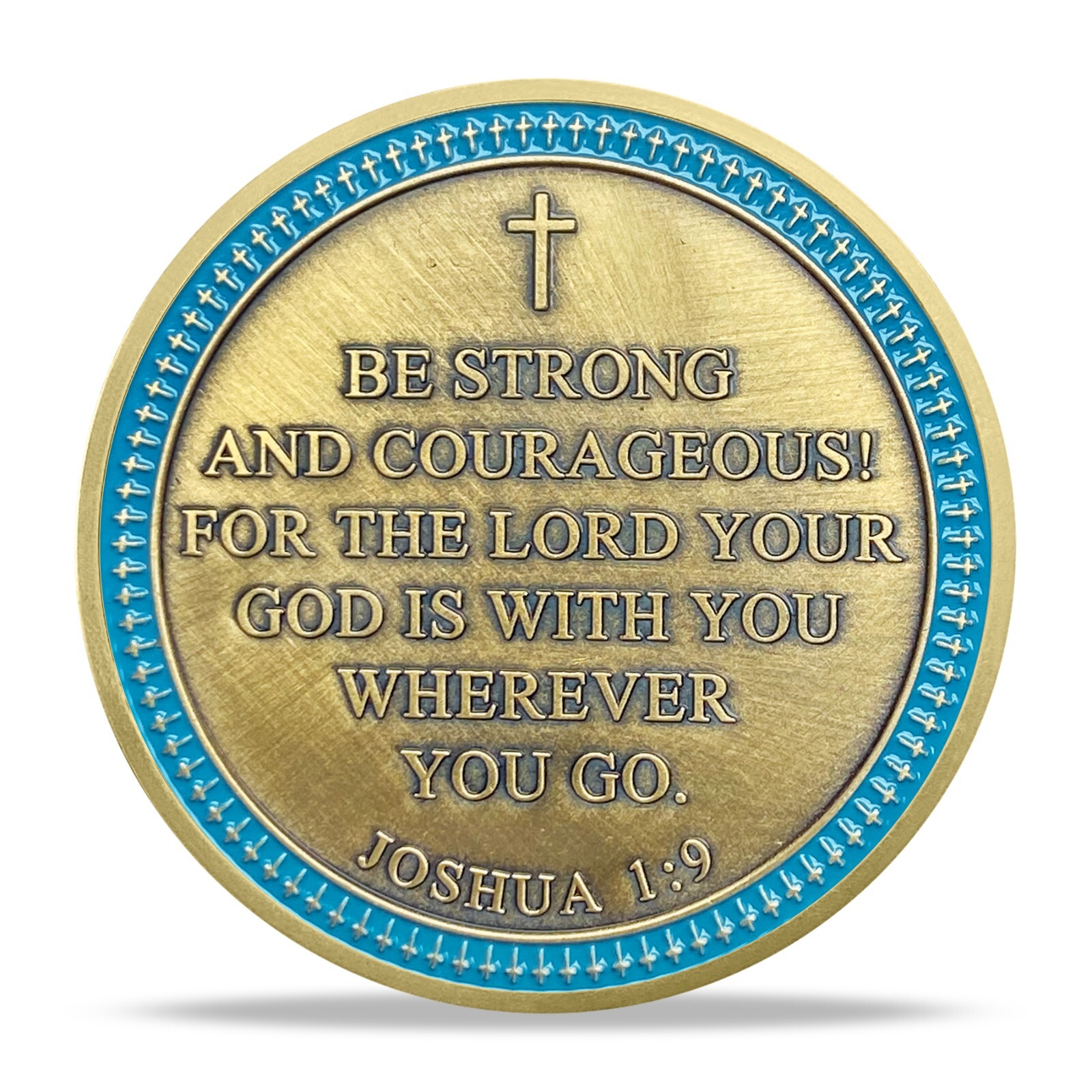 10Pcs Lion of Judah Challenge Coin Joshua 1:9 Verse Christian Inspirational Gift