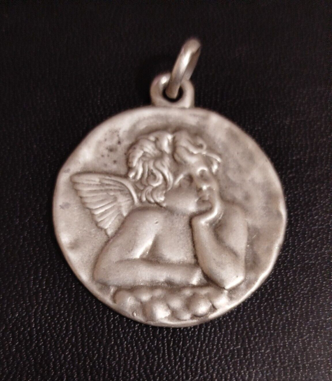 Vintage Solid Silver Angel Medal 12.4g 49.8mm 36.9mm without Bail