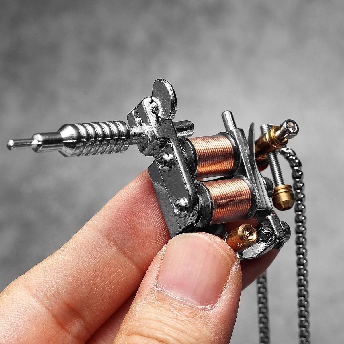 Men Charm Tattoo Machine Stainless Steel Jewelry Necklaces With Pendant For Male