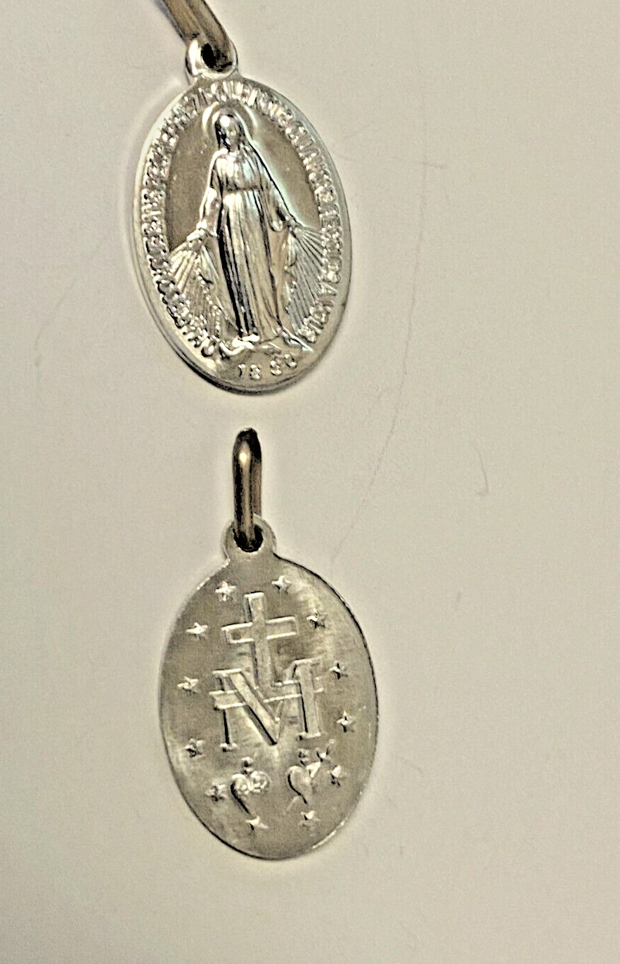 Our Lady of the Miraculous Silver tone Image .50″ Medal, New from Italy #MD-062