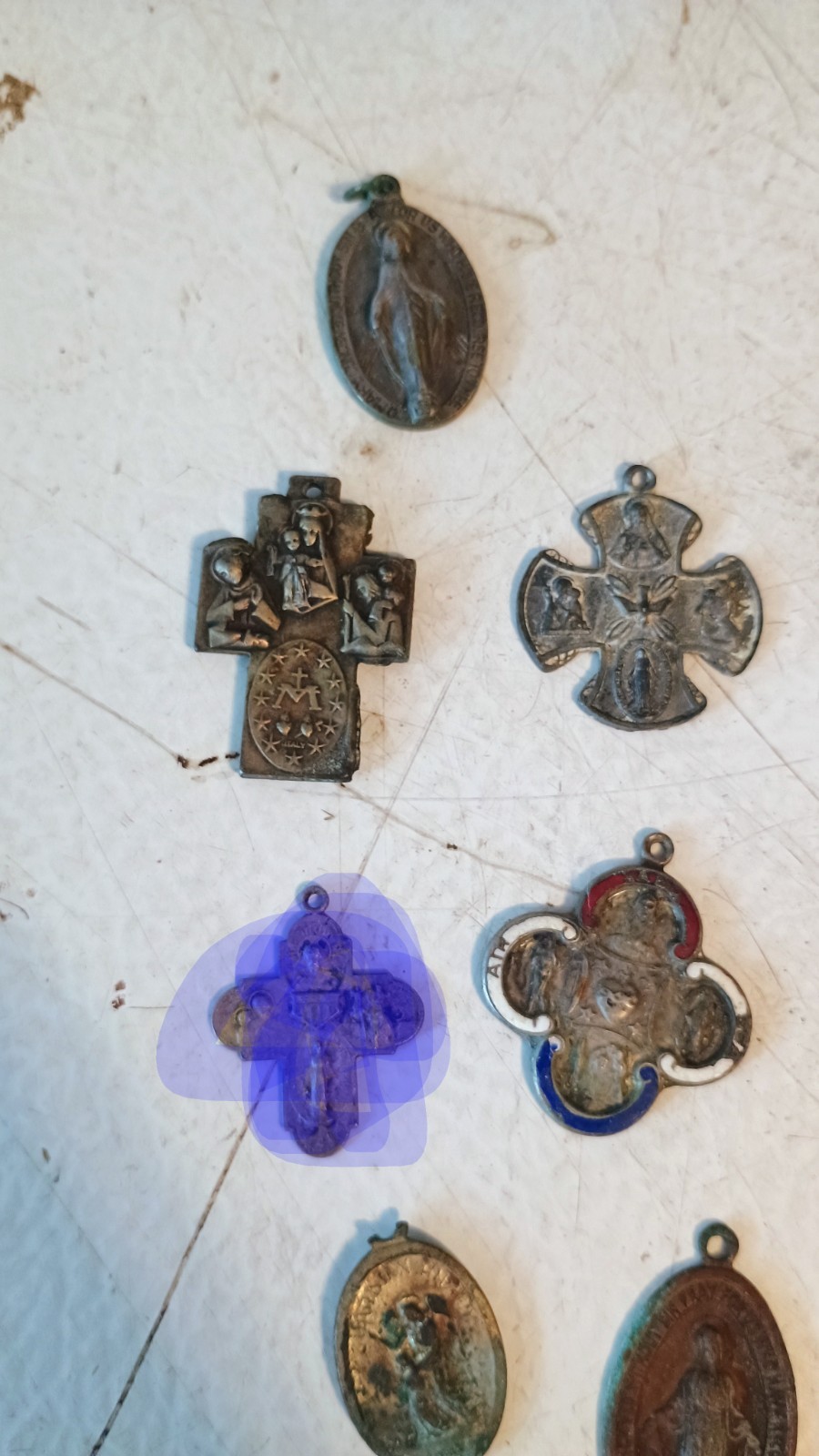 Christian Catholic Italy Vintage Necklace Pendant St Jude Mary Jesus READ
