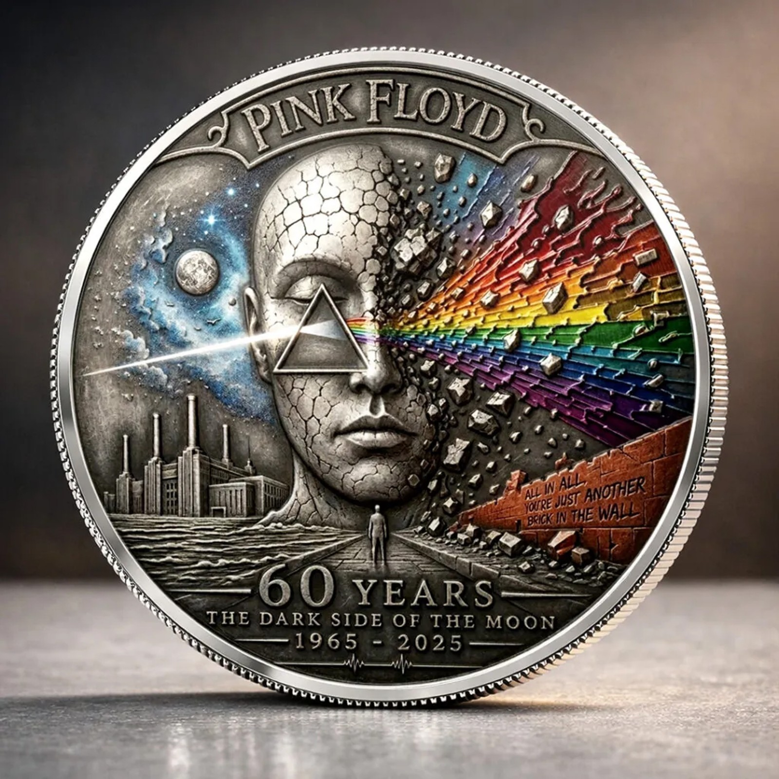 Pink Floyd 60th Anniversary Commemorative Coin – The Dark Side of the Moon Souve