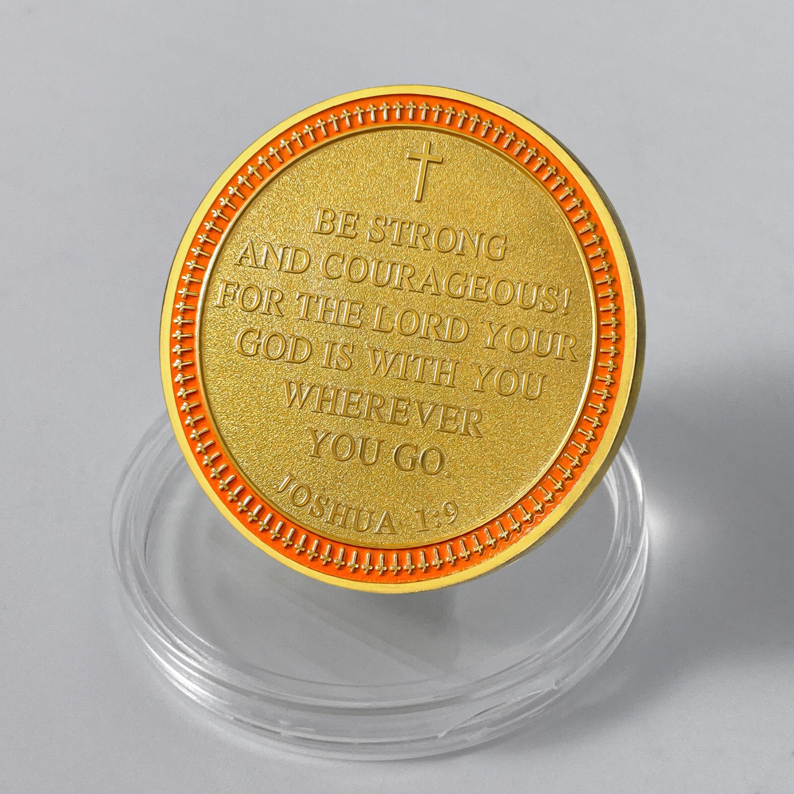 10-Pack Christian Challenge Coins – My Cup Overflows & Joshua 1:9 Faith Tokens
