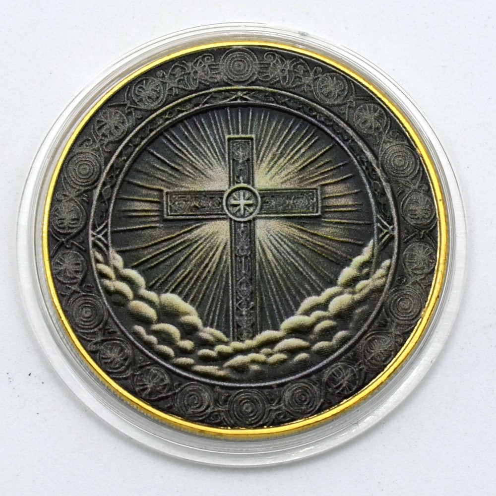 Jesus Christ Cross Coin “It’s Not Religion, It’s A Relationship” Golden Medal