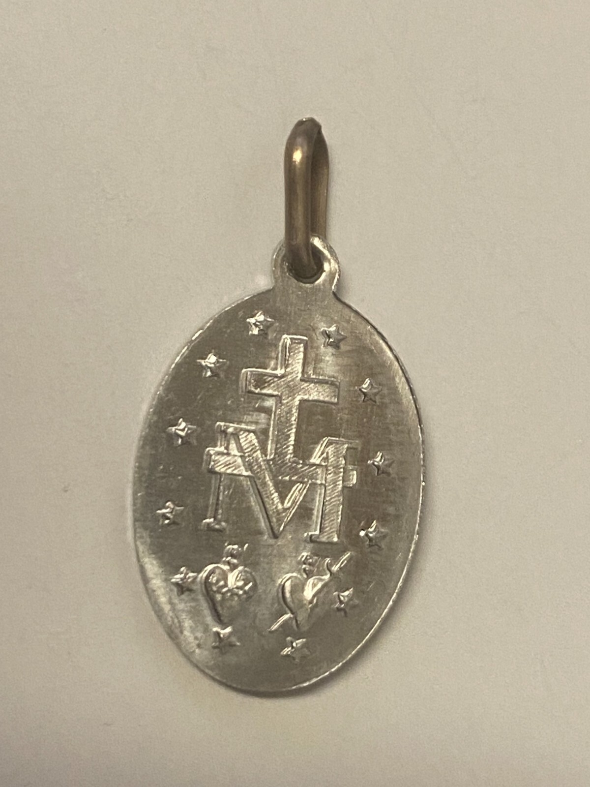 Our Lady of the Miraculous Silver tone Image .50″ Medal, New from Italy #MD-062