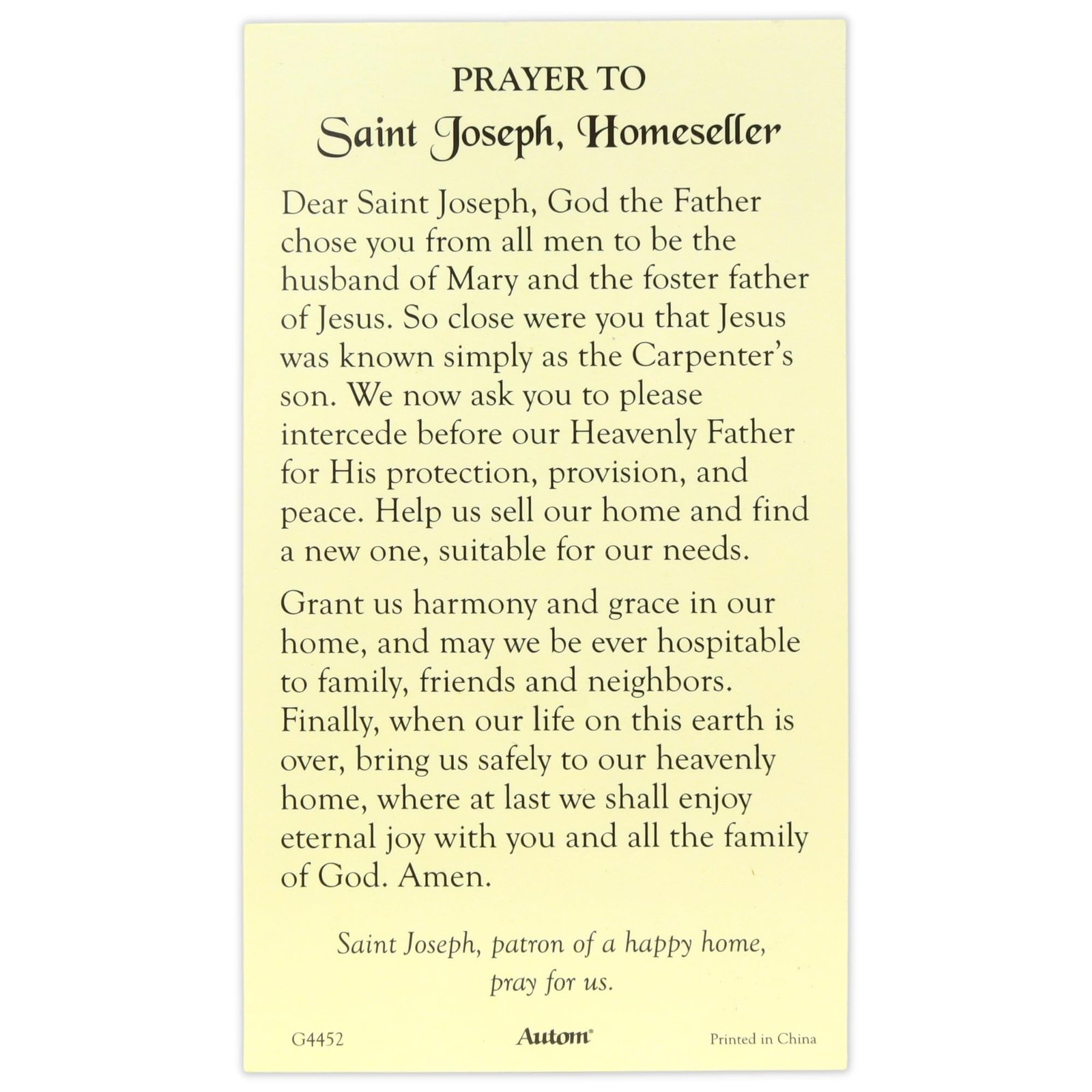 Needzo Saint Joseph Statue Home Seller Kit with Prayer Card and Burial Instru…