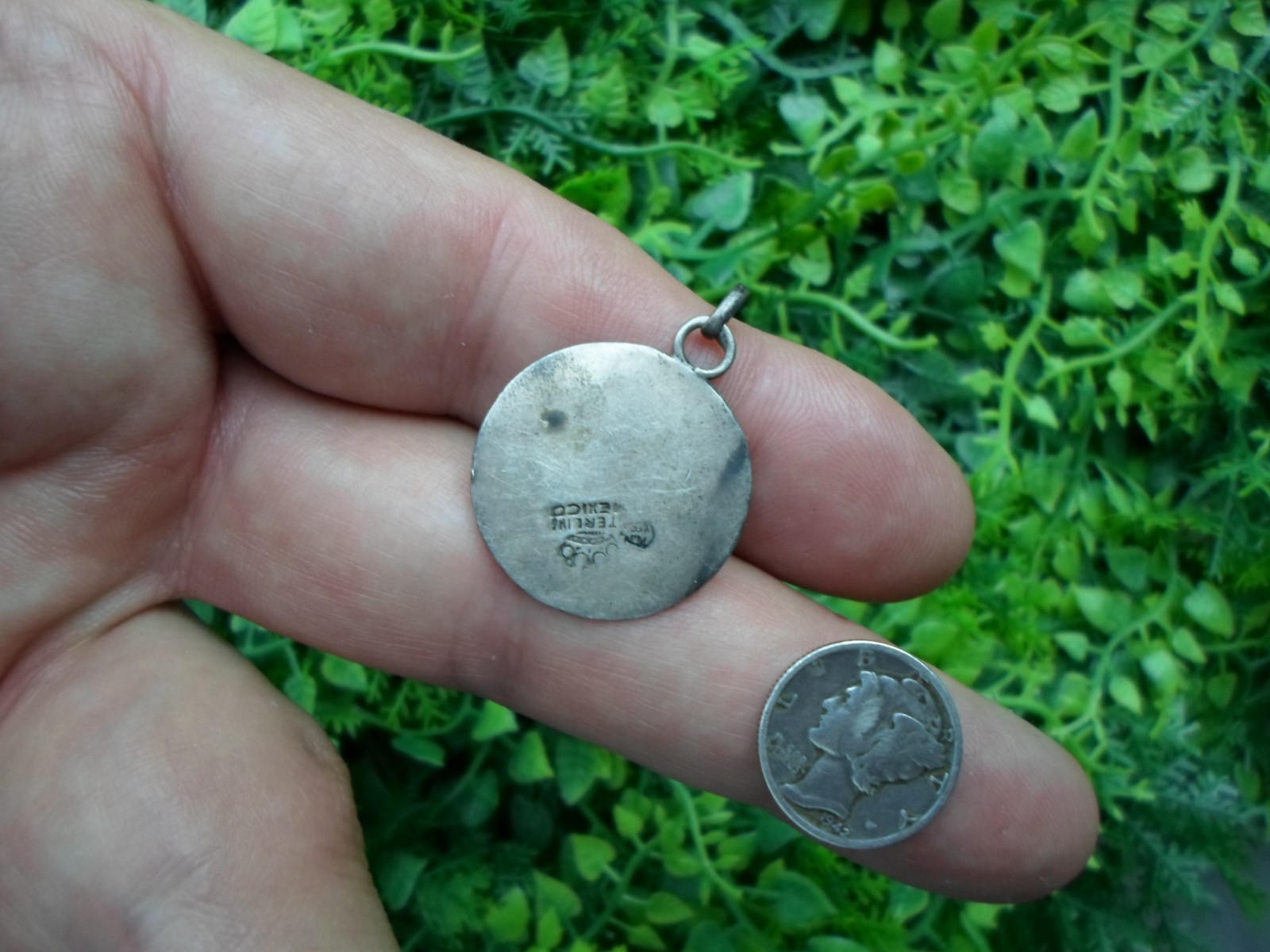 Vintage Sterling silver – ST CHRISTOPHER San Cristobal – pendant MEDAL – MEXICO