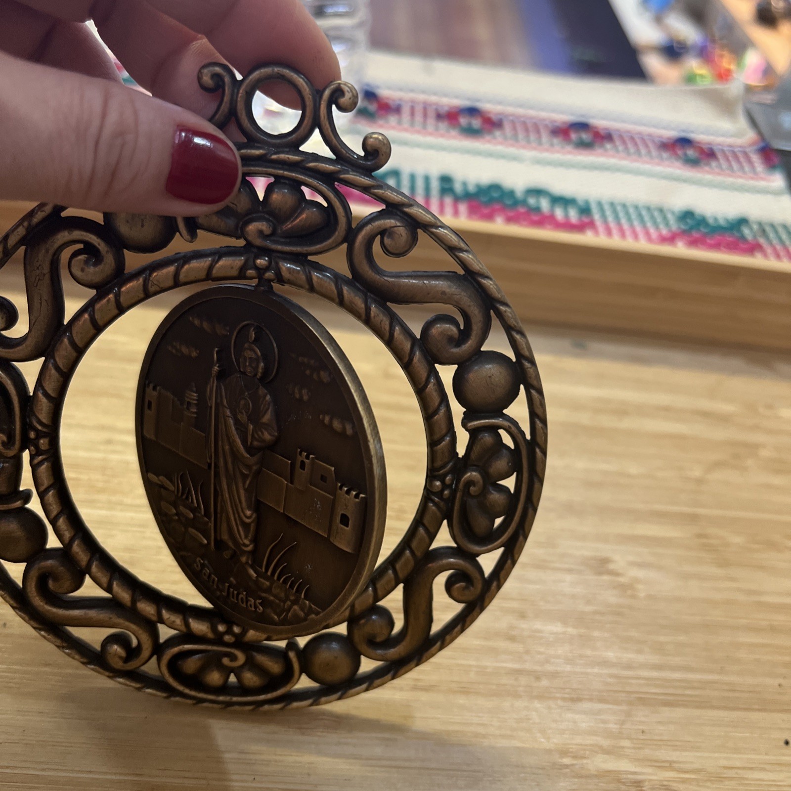 St Jude / Our Lady Of Guadalupe Medal Metal Plaque Catholic Religious 5.5”L
