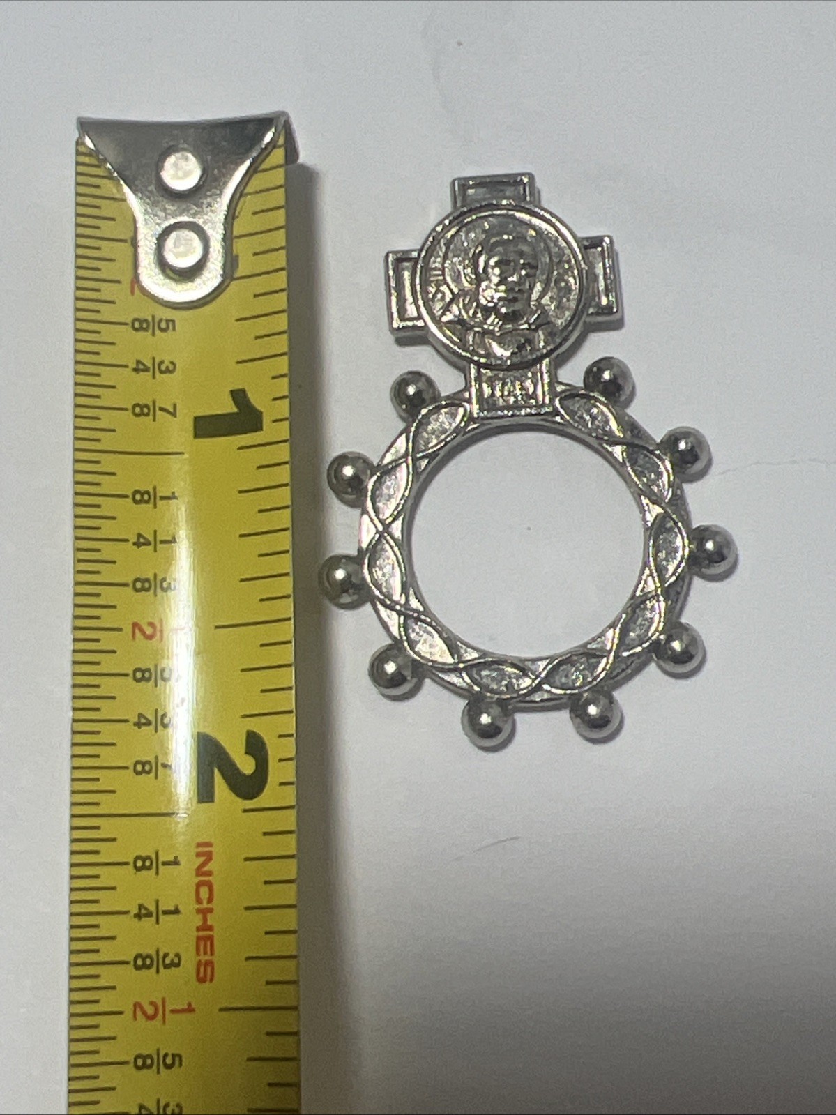Genuine EX Indumentis San Padre Pio Rosary Ring Medal Emblem **Made in Italy**