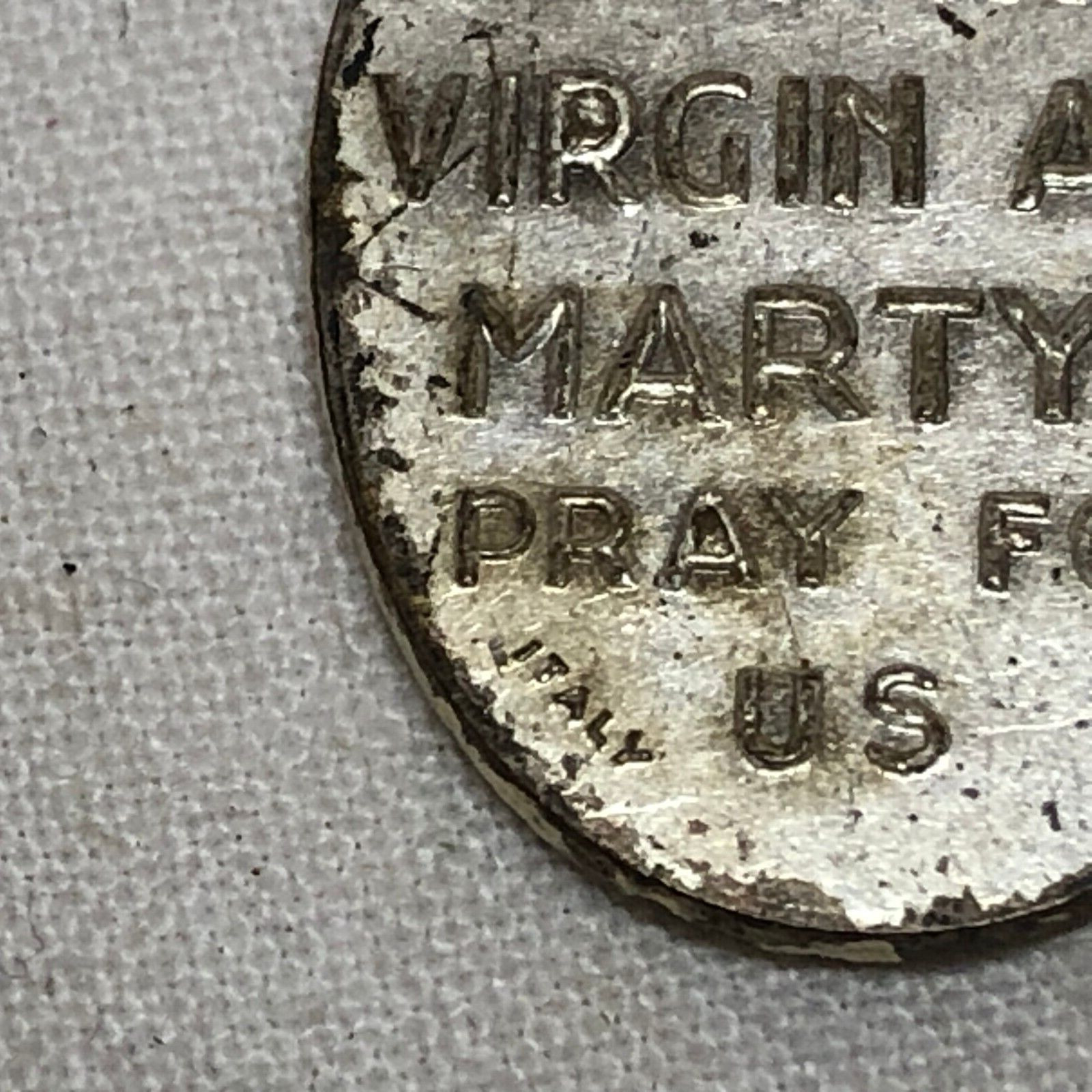 Vintage Religious Medal St. Dymphna Virgin and Martyr Pray for Us Made in Italy