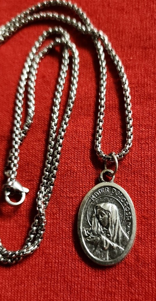 CHRISTIAN CATHOLIC Medal &24 inches chain made in Italy