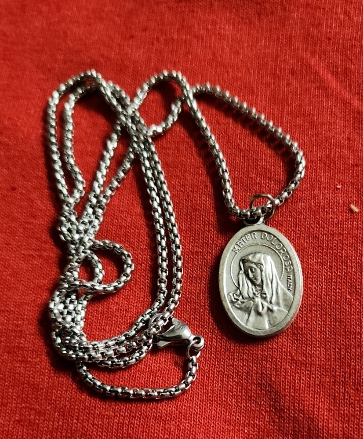 CHRISTIAN CATHOLIC Medal &24 inches chain made in Italy