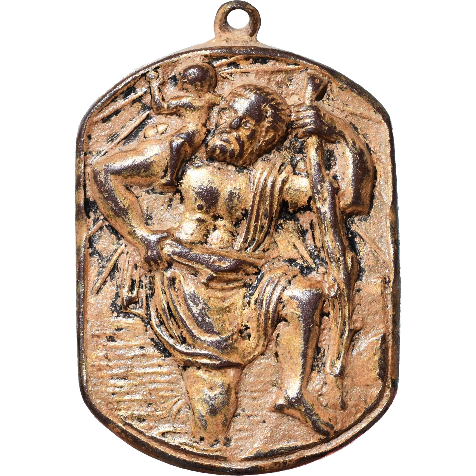 VINTAGE ST CHRISTOPHER RELIGIOUS MEDAL OLD SPANISH MEDALLION