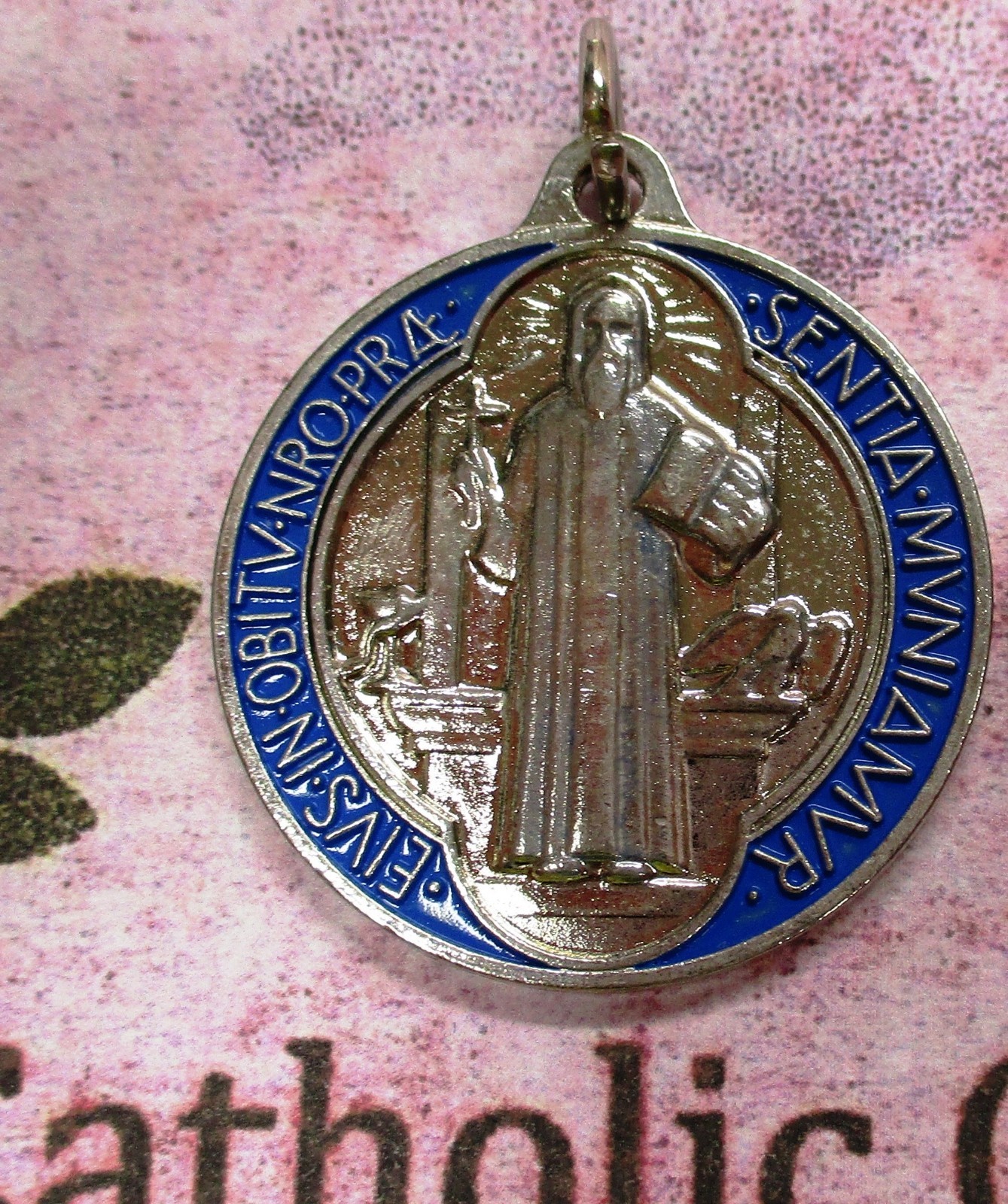 SAN BENITO Medalla / SAINT Benedict Cross Silver Tone/Enamel – Made in Italy