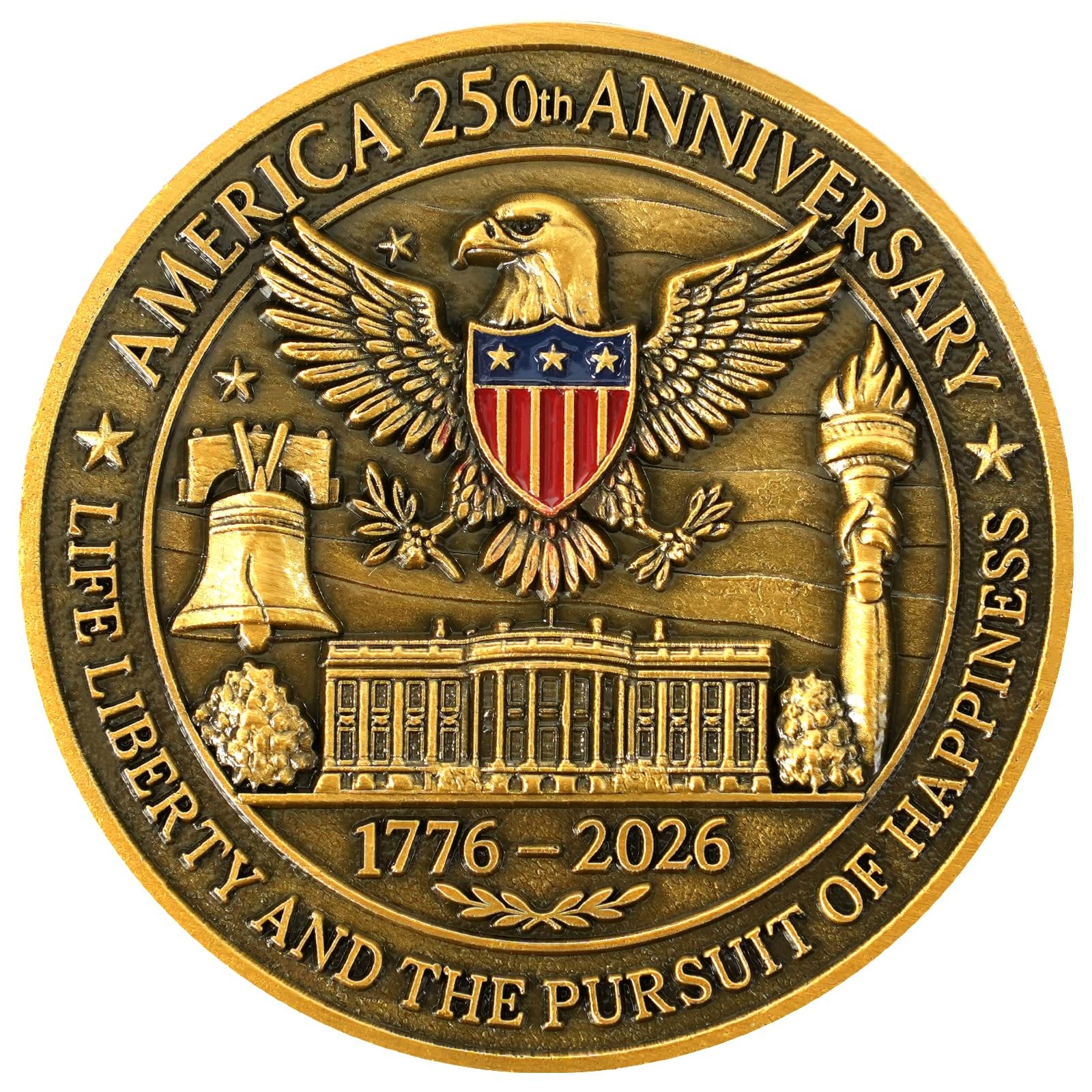 America 1776-2026 250th Anniversary Commemorative Coins, Golden Eagle, Flag…