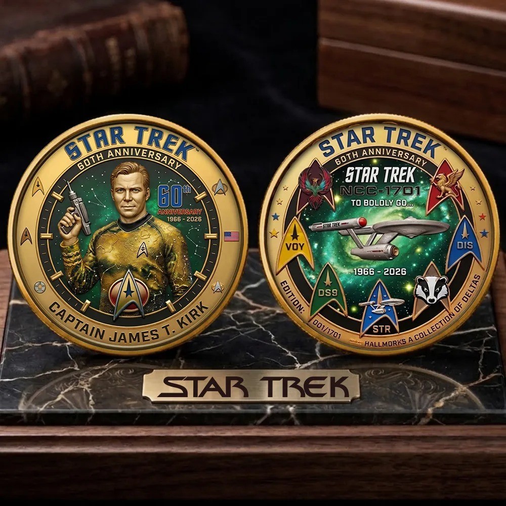 Star Trek 60th Anniversary Coin Captain Kirk Limited Edition 1966-2026 Gold Coin