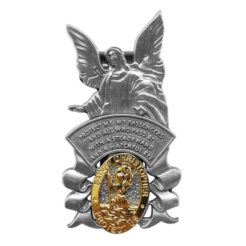 St Christopher Medal for Car Visor Clip, Guardian Angel Car Medal, Bless 1PC