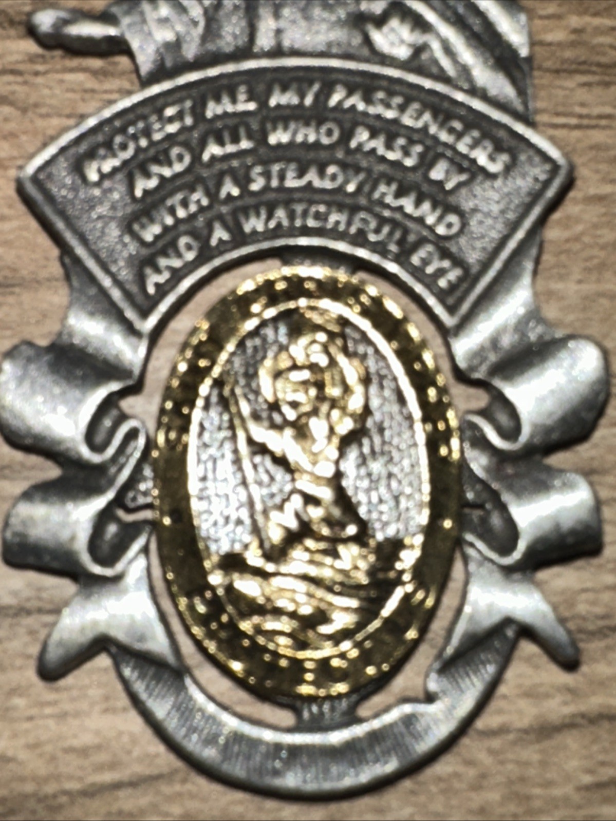 St Christopher Guardian Angel Auto Visor Clip Medal Car Medalla San Cristobal